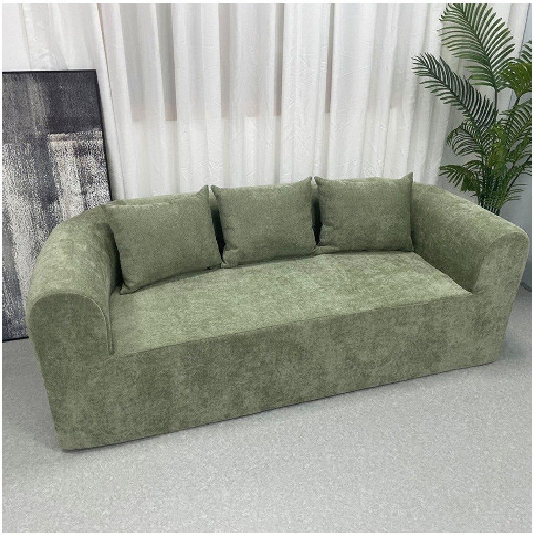 Curved-Arm 3-Seat Foam Sofa