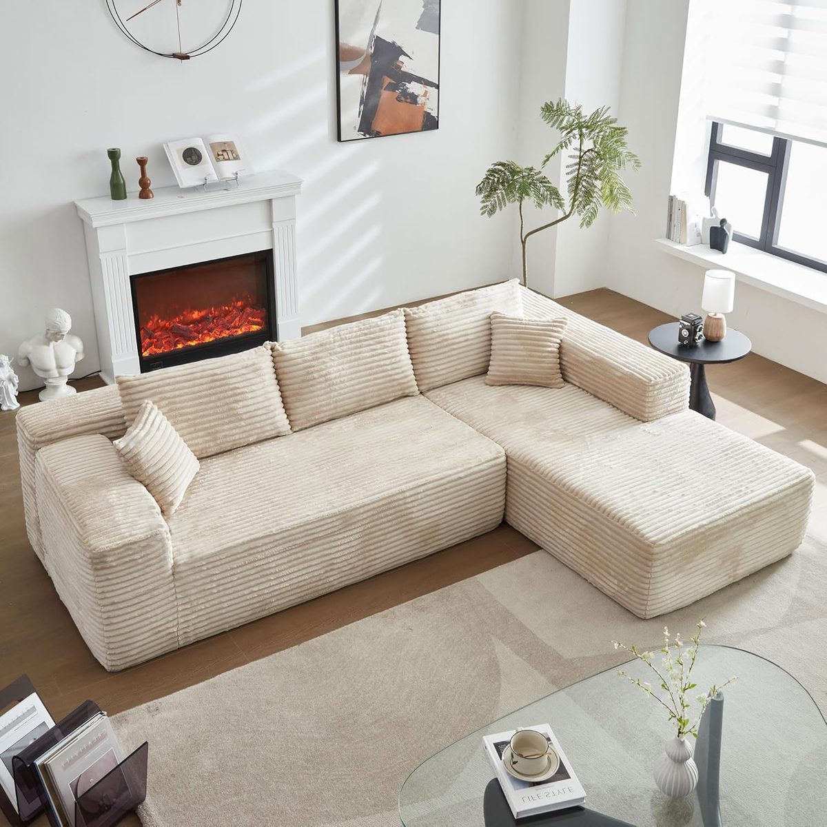 Compressed foam sectional sofa