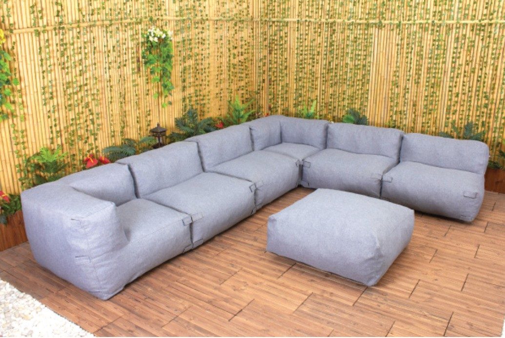 Outdoor Modular Sectional, Shredded Foam