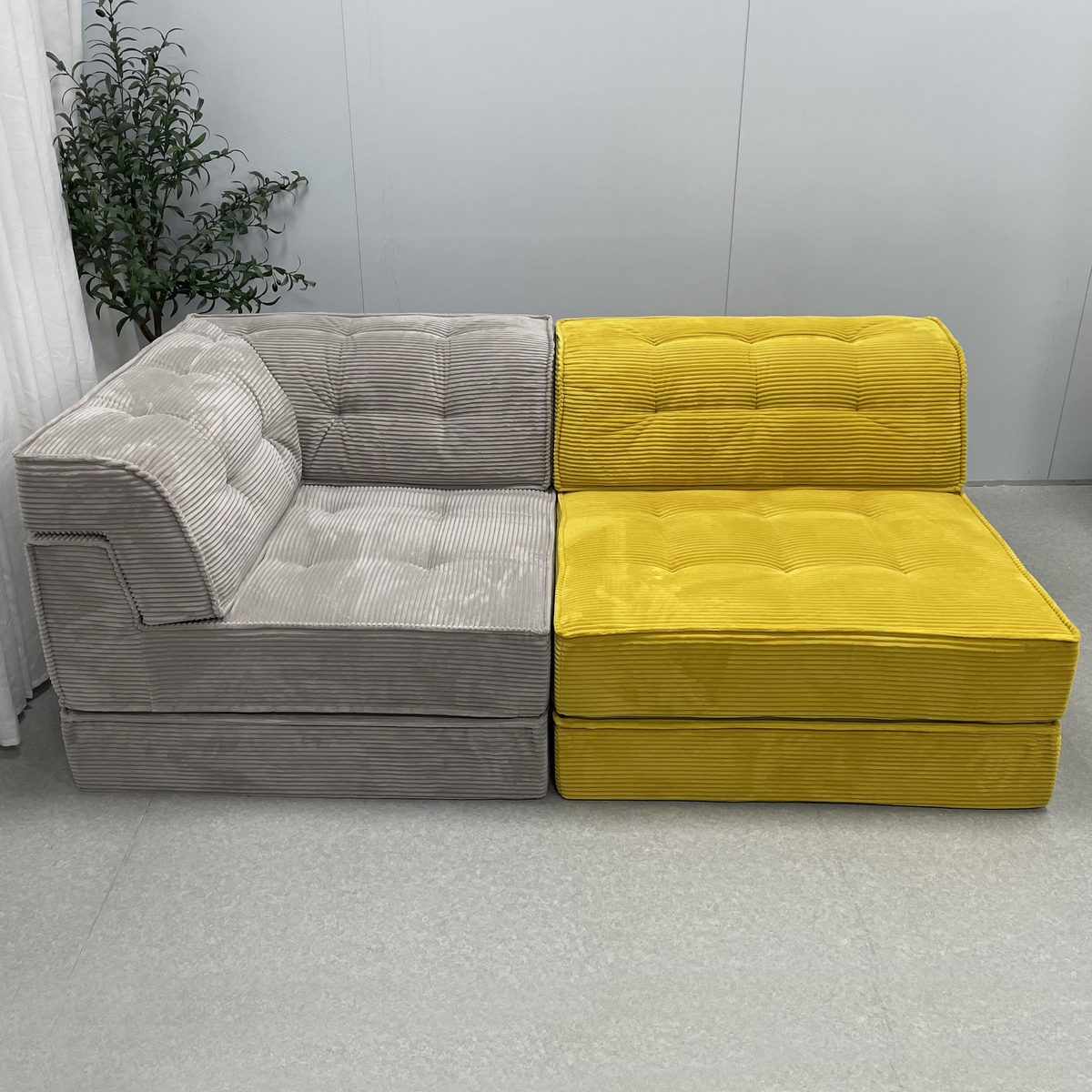 Two-Tone Fold-Out Sofa Bed