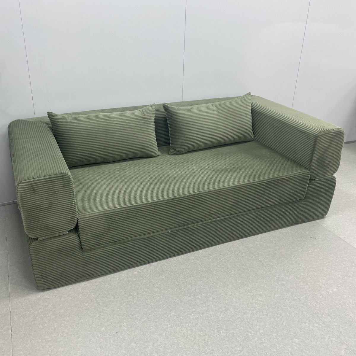 Corduroy Sofa Bed, Flat-Fold