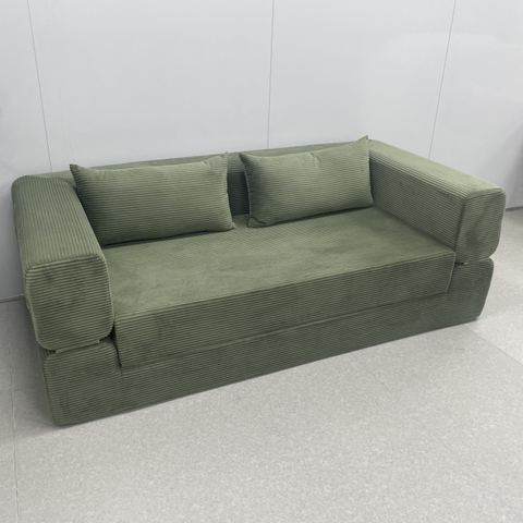 Corduroy Sofa Bed, Flat-Fold
